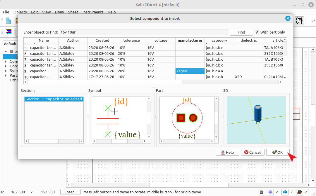 Completing capacitor search
